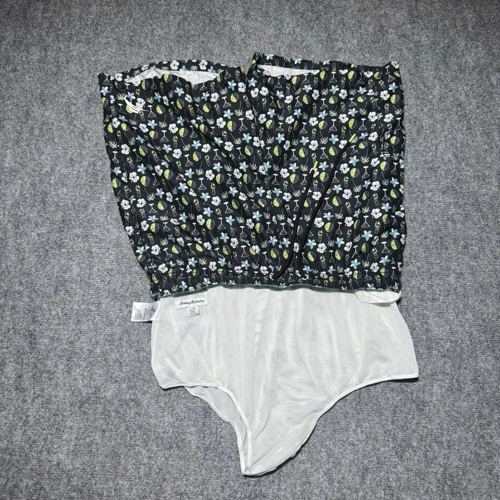 Tommy Bahama Swim Trunks Cocktail Martini Floral Print Men L Board Shorts Lined